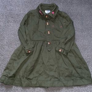 Carter’s baby girl olive green long sleeve dress size 3 Months